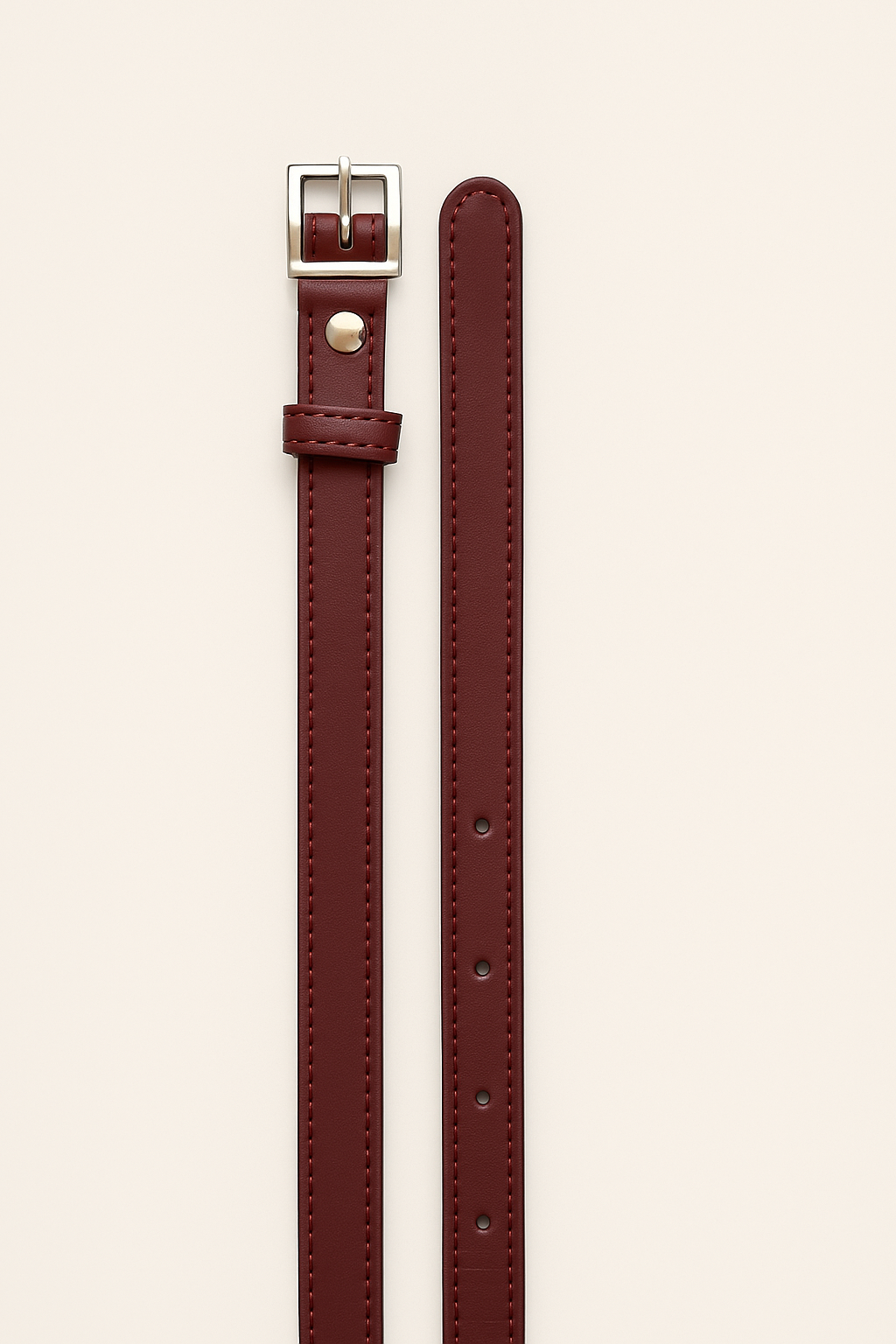 Cinturón mini burdeo de cuero