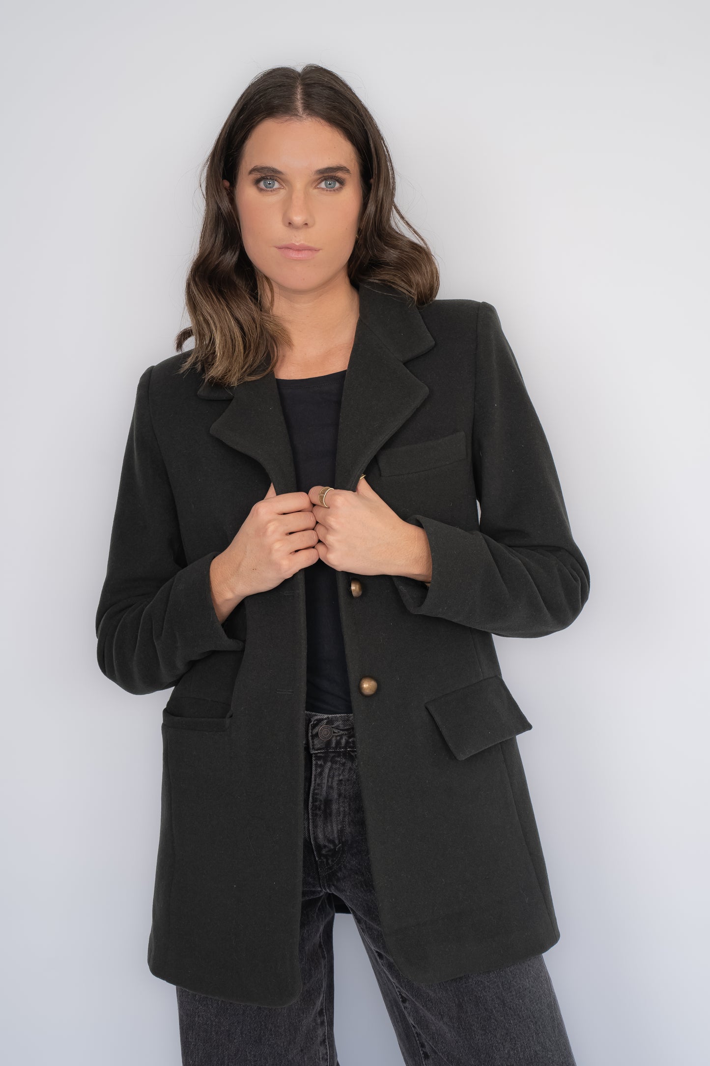 Abrigo Dublin 100% Lana Verde Oliva