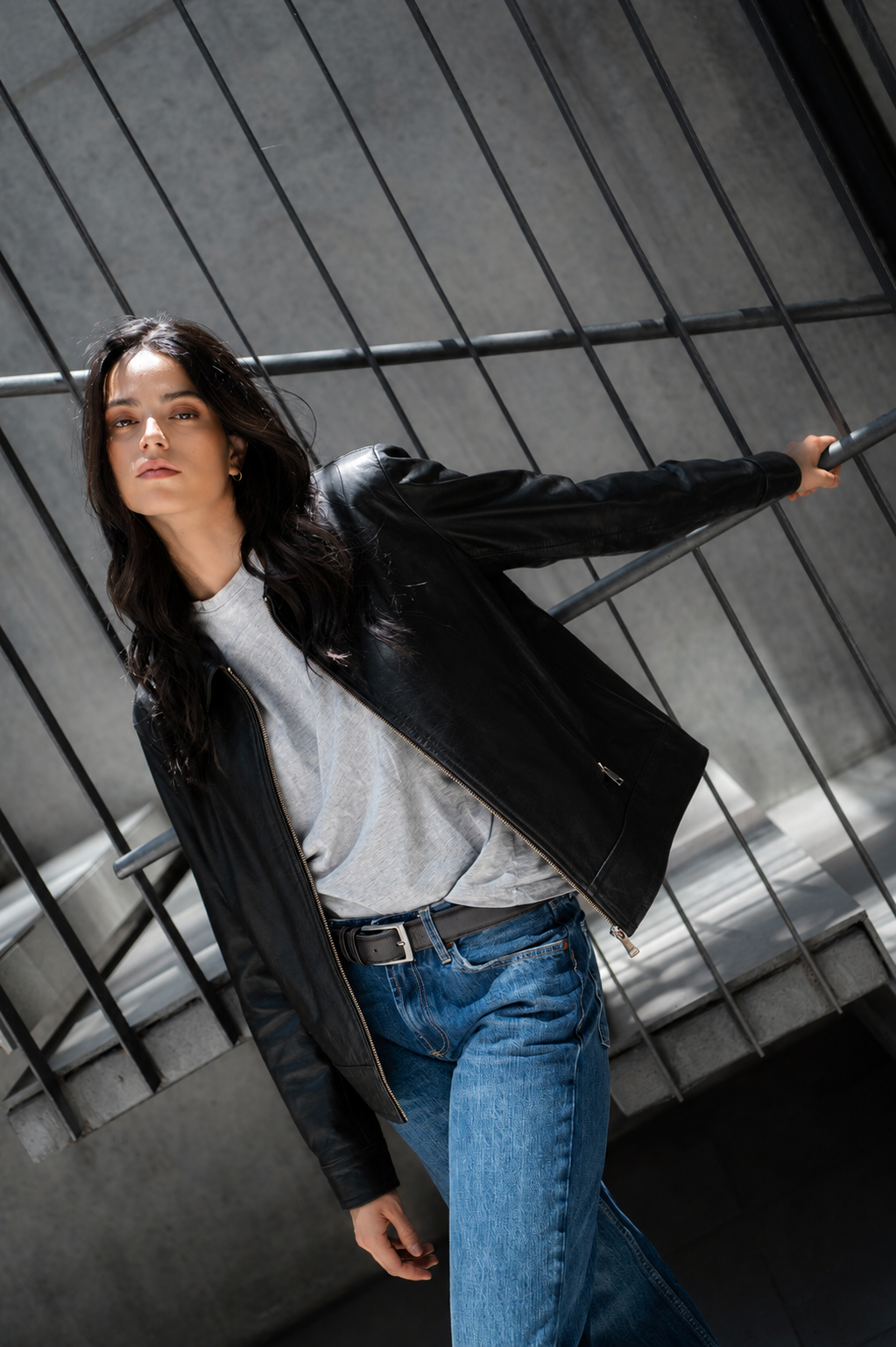 Chaqueta Perla Cuero Negra