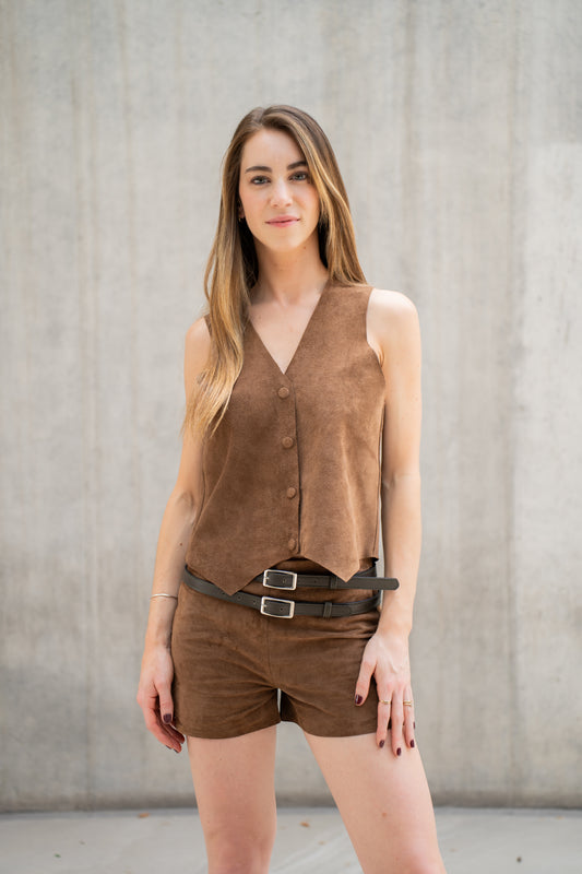 Cinturón rectangular de cuero