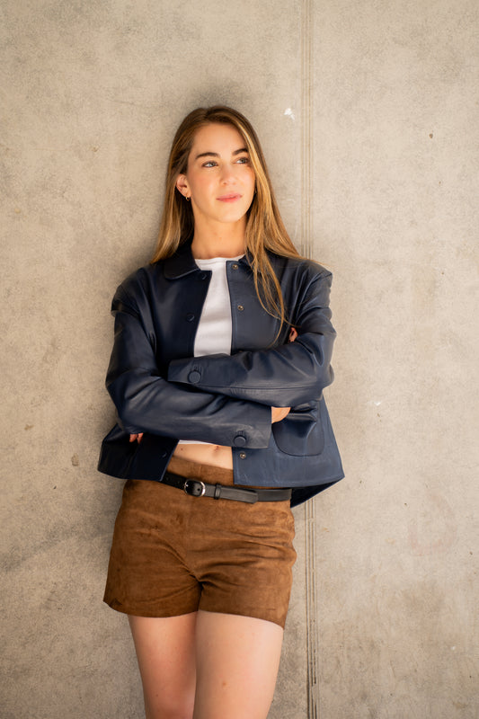 Chaqueta Azul cuero